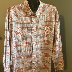 Panhandle Rough Stock XXL Western Snap Shirt Aztec Southwestern Pearl Snap